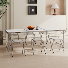 6ft Folding Trestle Table Chair Set Party Picnic BBQ Carry Outdoor Stall Table