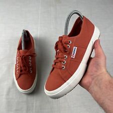 Superga 2750 Cotu Trainers Pumps Canvas Orange Womens UK6 Casual Y2K