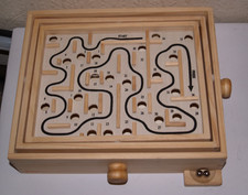 Hamleys Solid Wood Labyrinth Game - complete with two balls 