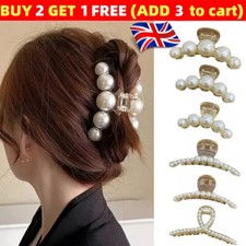 Faux Pearl Hair Clips Hair Claw Clamp Vintage Style Hair Accessories For Women