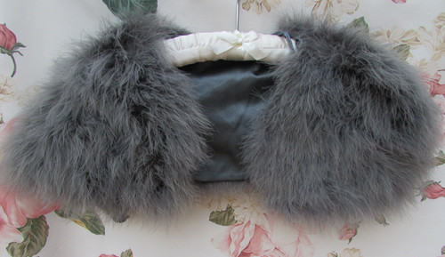 Grey soft feather fur - fur, jacket