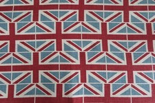 EMILY BOND CURTAIN FABRIC DESIGN "Flags" 3 METRES 100% LINEN UNION JACK FLAGS