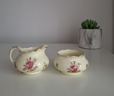 Vintage Pink Rose Sugar Bowl