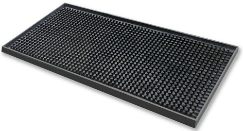 Rubber bar mat black - rubber,