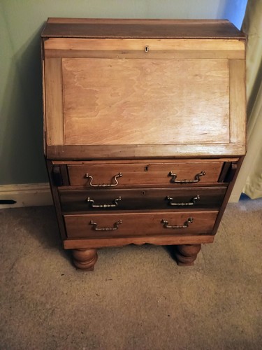 Oak bureau writing - writing, desk