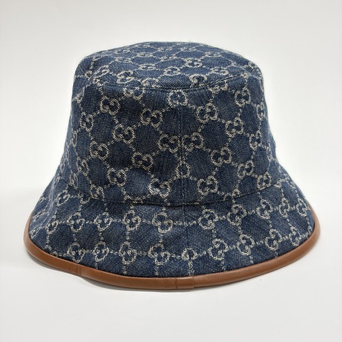 Gucci bucket hat blue - bucket, blue/brown