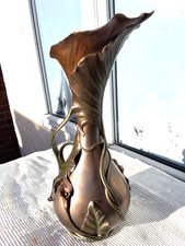 BRONZE EFFECT VERONESE ART NOUVEAU CALLA LILIES VASE