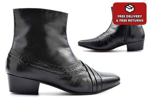 Mens cuban heel boots - heel,