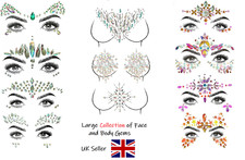Face Gems Adhesive Glitter Face Jewel Tattoo Festival Rave Party Body MakeUp UK