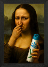 Mona Lisa Funny Bathroom Toilet Por Framed Wall Art Poster Canvas Print Picture
