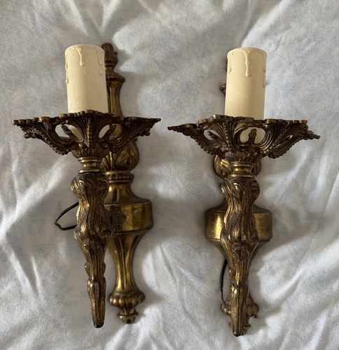 Pair single vintage brass - a,