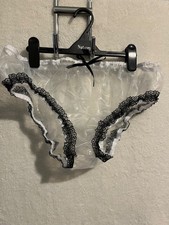 Lace Trimmed Noisy Crystal Clear Adult Plastic Bikini Pants Waist 40”-48”