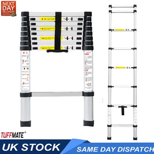 Aluminium telescopic ladder - aluminium,