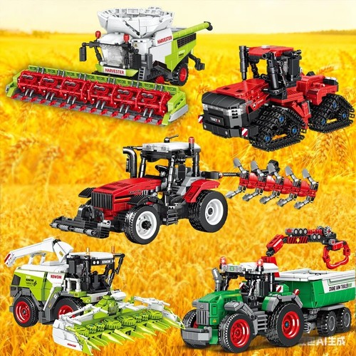 Farm tractor building blocks - building,