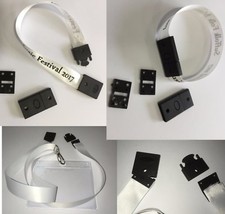 10 or 50pk black wristband or lanyard NO SEW safety release clasp 15, 20 or 25mm