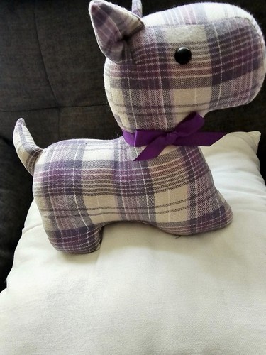 Scottie dog tartan - tartan, door