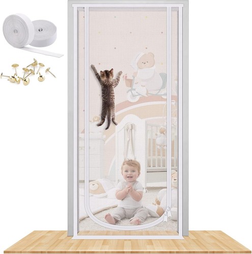 Cat screen door fly - screen,