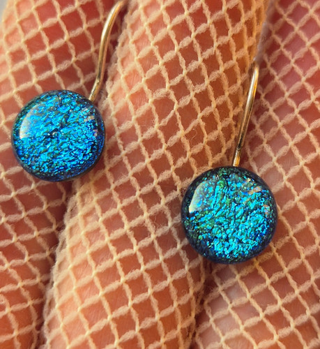 Crystal blue dichroic glass - crystal,