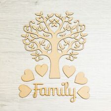 2x Wooden MDF Family Tree Craft Blank Shapes Wedding Guestbook Kit Set 10 hearts