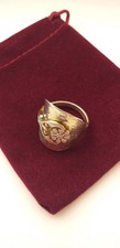 sterling silver spoon rings, art nouveau floral Liberty Style, Ring size, V
