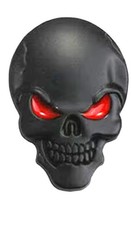 3D Black Metal Skull Sticker
