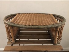 Vintage wicker rattan bed - vintage,