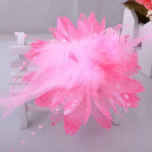 Flower feather bead - feather,