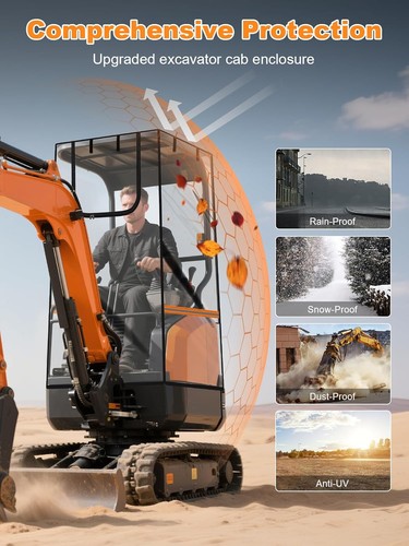 Waterproof clear excavator cab - waterproof,