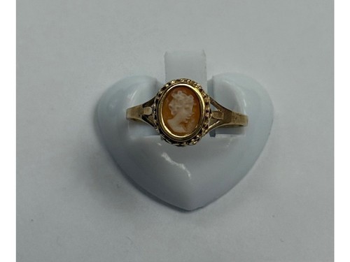 9ct yellow gold cameo - cameo, ring
