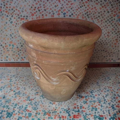 Weathered terracotta pot - weathered,