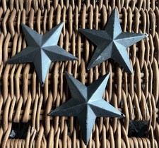 Silver Green Barn Stars Set Of 3 , Sold As Seconds ! 9cm