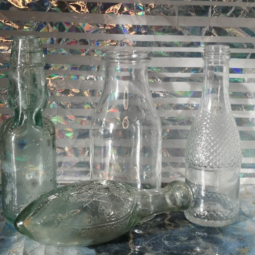 Vintage glass bottles r - glass,