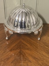 silverplate domed butter dish