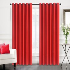 Blackout Eyelet Curtains Black Out Thermal Ring Top Ready Made Curtain Pair