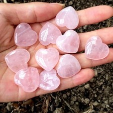 10pcs Rose Quartz Pink Heart