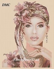 Art Deco Lady Cross stitch chart Art Deco Lady 176 DMC -  FlowerPower37-UK