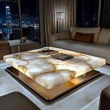 White Agate Stone Coffee Table