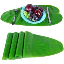 23'' Artificial Banana Leafs Placemats for Hawaiian Party Camping Decoration