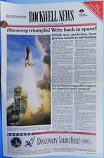NEWSPAPER Rockwell News '88 vtg Space Shuttle DISCOVERY STS-26 Liftoff!