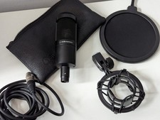 Audio-Technica AT2035 Cardioid Condenser Mic, Mount, Pop Filter, 3m Cable & Case