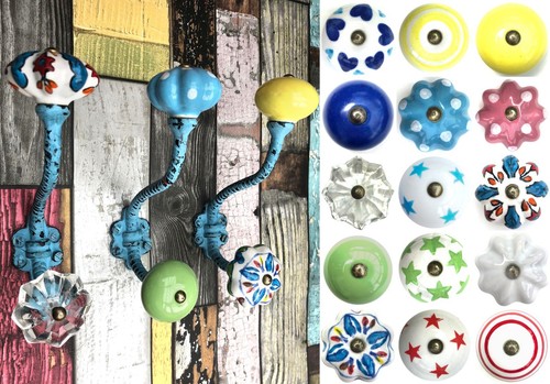 Blue vintage iron hooks coat - blue,