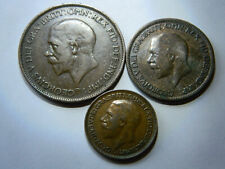 1928 One Penny, Half Penny, Farthing - George V - United Kingdom UK