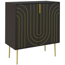Sideboard Black MDF with Gold