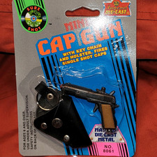 Vintage 1992 Imperial Mini Cap Gun Sure Shot Die Cast Metal Keychain Holster New