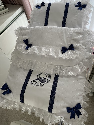 Babies large white and navy - white,