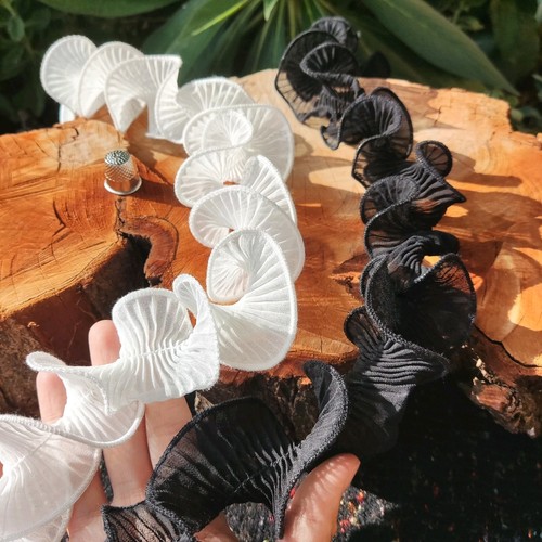 Wired chiffon ruffle lace - ruffle,