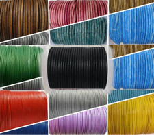 Round Leather Cord 100% Real String Lace Thong Necklace 1.5, 2mm for Jewellery