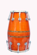 Yellow 16-Inches Bolt Tuned Handmade Dholak Drum | Dhol Instrument | Dholki