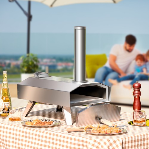 Wood pellet fired pizza cooker - pizza,
