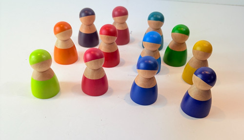 Wooden rainbow peg - rainbow, dolls